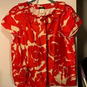J. Crew beautiful  Shade Coral 100%Silk Sz Small